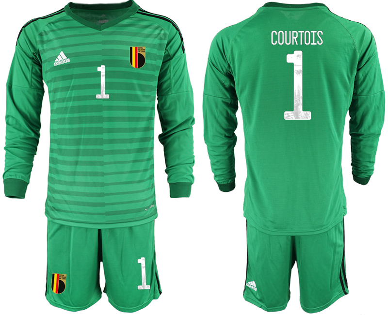Cheap Men 2021 European Cup Belgium green Long sleeve goalkeeper 1 Soccer Jersey1